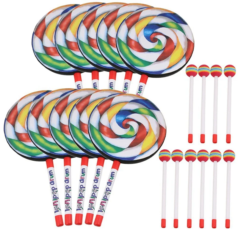 Musical Instrument Mallet - 10Pcs 7.9 inch Lollipop Shape Drum