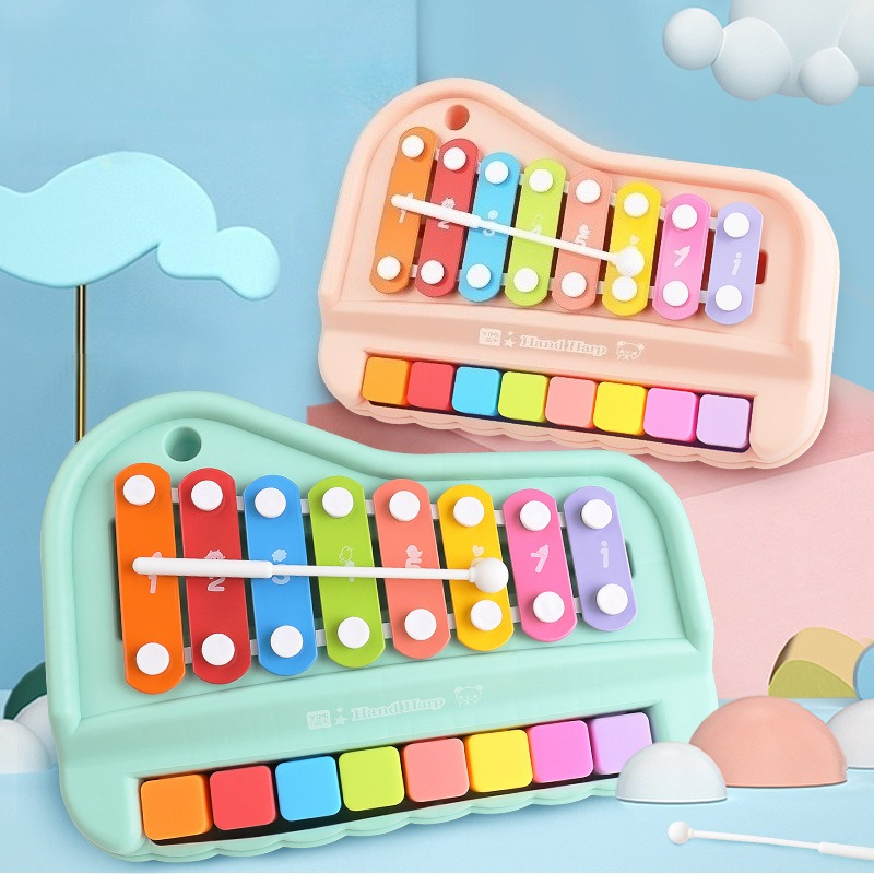 Musical Instrument Mallet - 8-Note Xylophone Piano 2-in-1 Early Educational