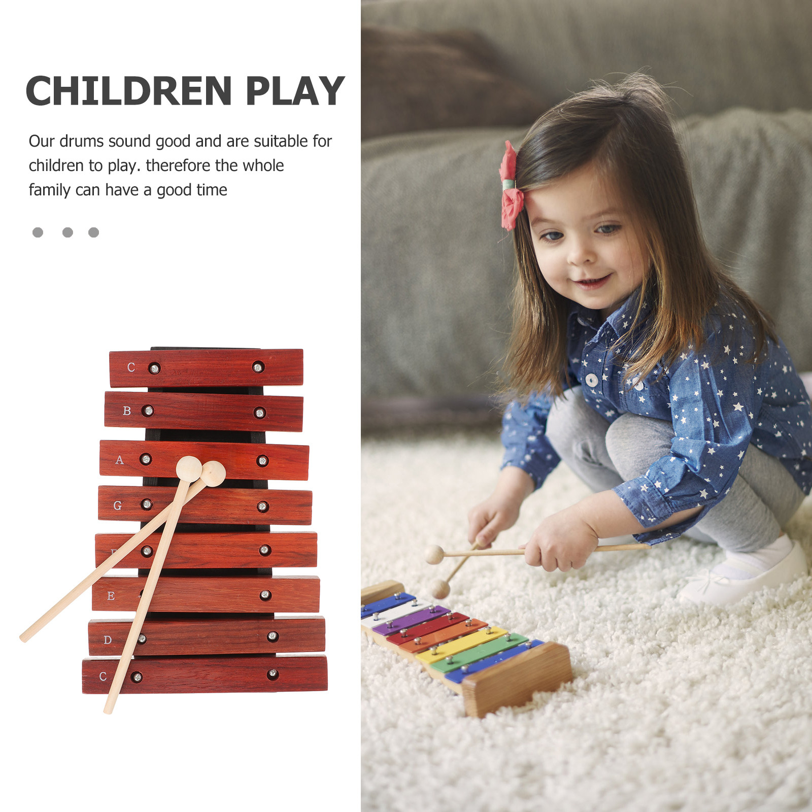 Wooden Xylophone for Beginner  - Musical Instrument Mallet 评论和价格